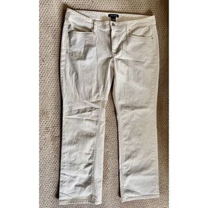 Rare Sized White House Black Market High-Rise Straight Ankle White Jean Size 14R